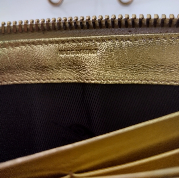 Burberry Gold Metallic Mesh Overlay Wallet - Picture 6 of 12